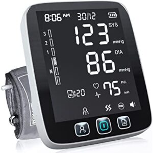 All New 2022 Blood Pressure Monitor - Automatic Upper Arm Machine & Accurate Adjustable Digital BP Cuff Kit - Largest Backlit Display - 200 Sets Memory, Includes Batteries, Carrying Case